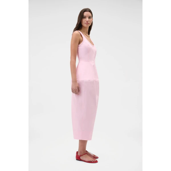 Oroton Sculpture Tank Dress Pink Rose, view 3