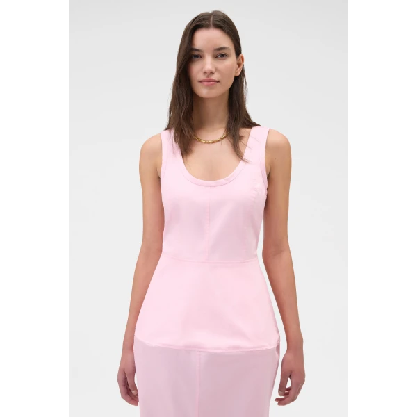 Oroton Sculpture Tank Dress Pink Rose, view 5