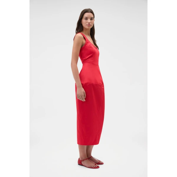 Oroton Sculpture Tank Dress Poppy, view 3