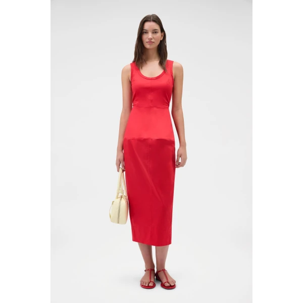 Oroton Sculpture Tank Dress Poppy, view 6