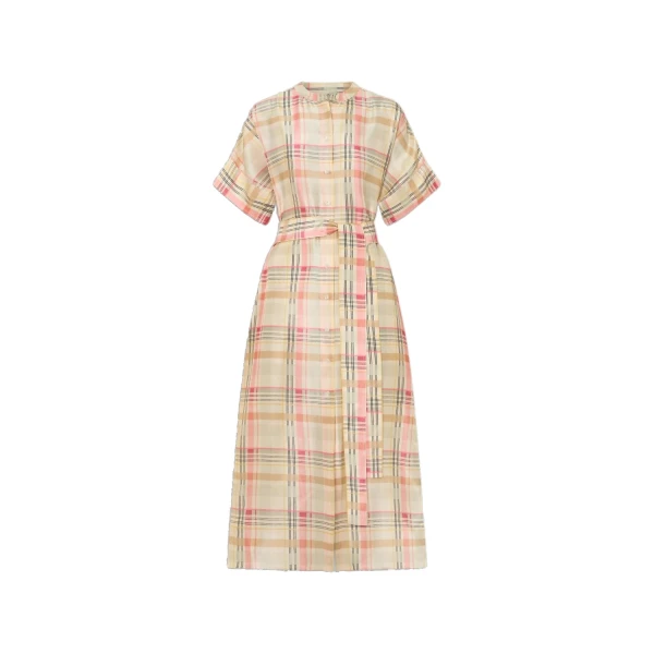 Shadow Check Shirt Dress Pink Rose