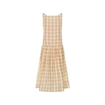 Oroton Sheer Check Drop Waist Dress Butterscotch
