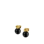 Oroton Sidney Stone Stud Earrings Black/Worn Gold | Earrings | Luxury Shoes Oroton Sidney Stone Stud Earrings Black/Worn Gold