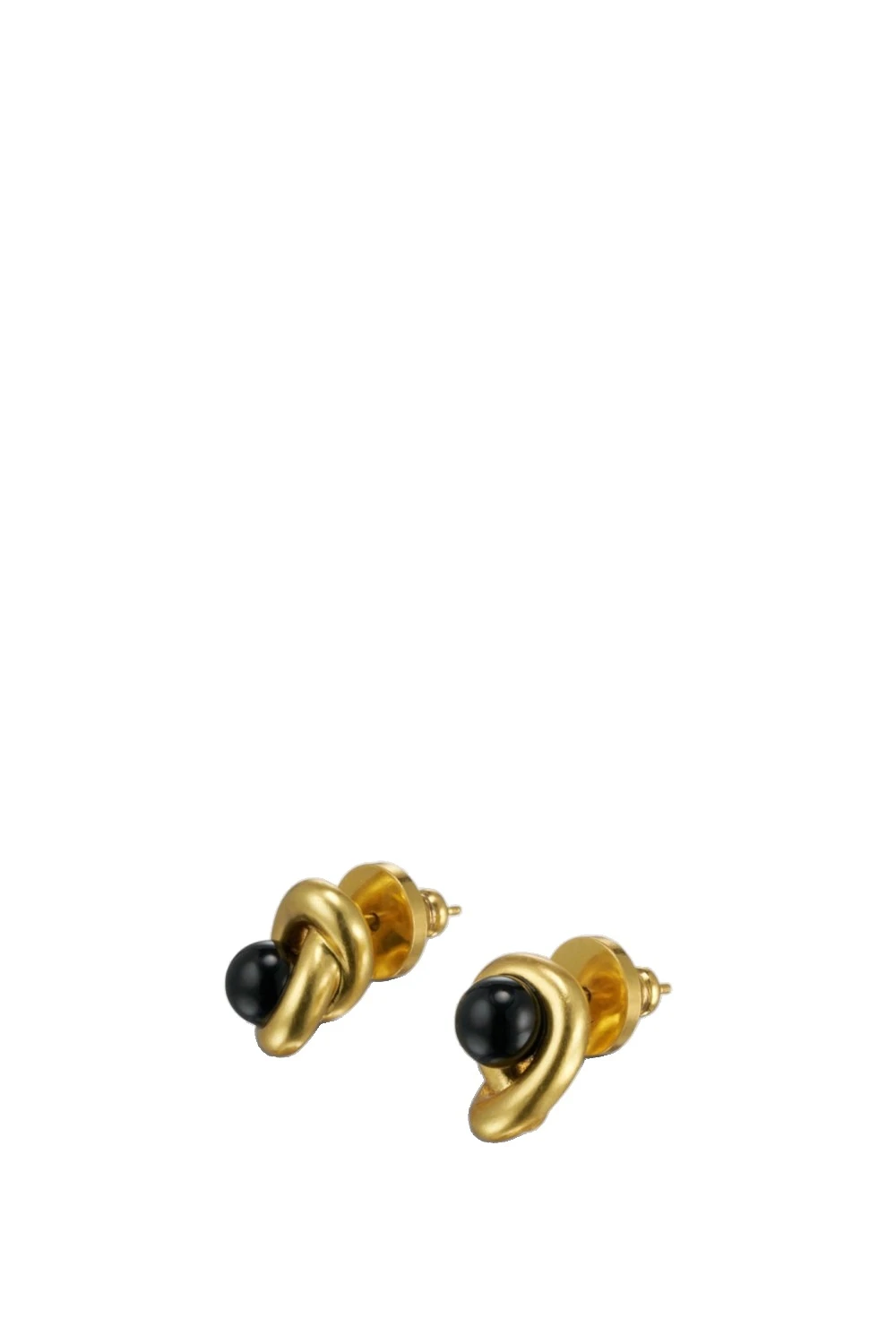 Oroton Sidney Stud Earrings Black/Worn Gold | Earrings | Luxury Shoes Oroton Sidney Stud Earrings Black/Worn Gold