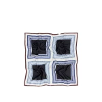 Oroton Square Print Silk Scarf Black