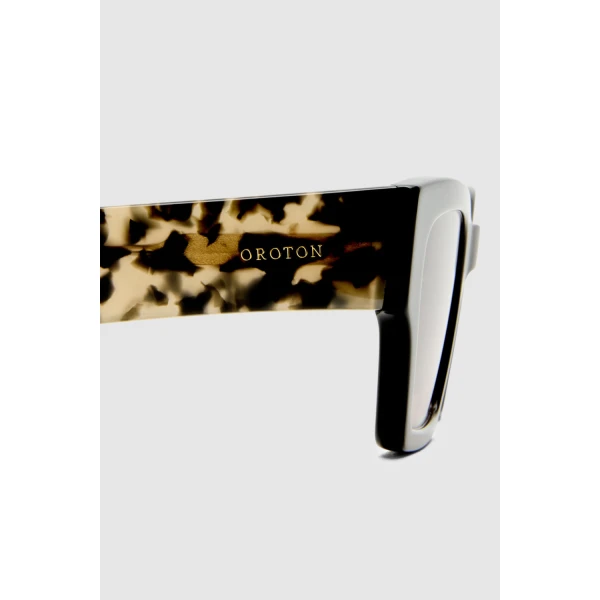 Oroton Stevie Bio Acetate Square Sunglasses Signature Tort, view 3