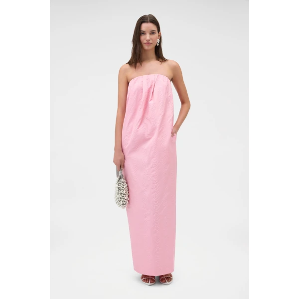 Oroton Tuck Detail Gown Pink Rose, view 6