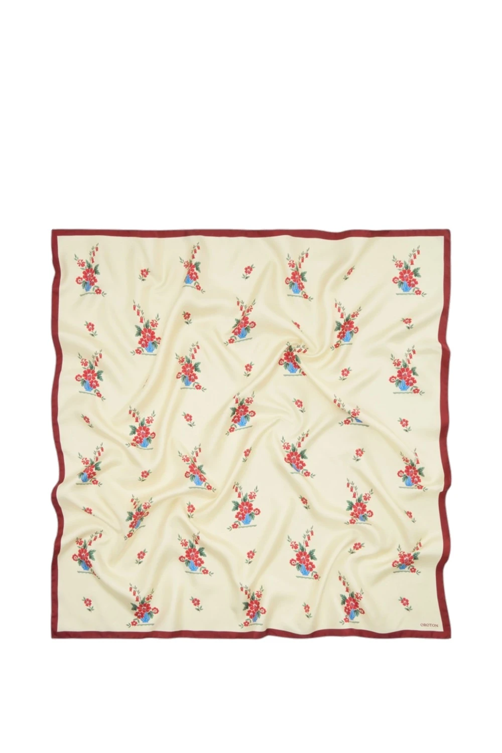 Oroton Wallpaper Floral Scarf Lemon | Scarves | Luxury Shoes Oroton Wallpaper Floral Scarf Lemon