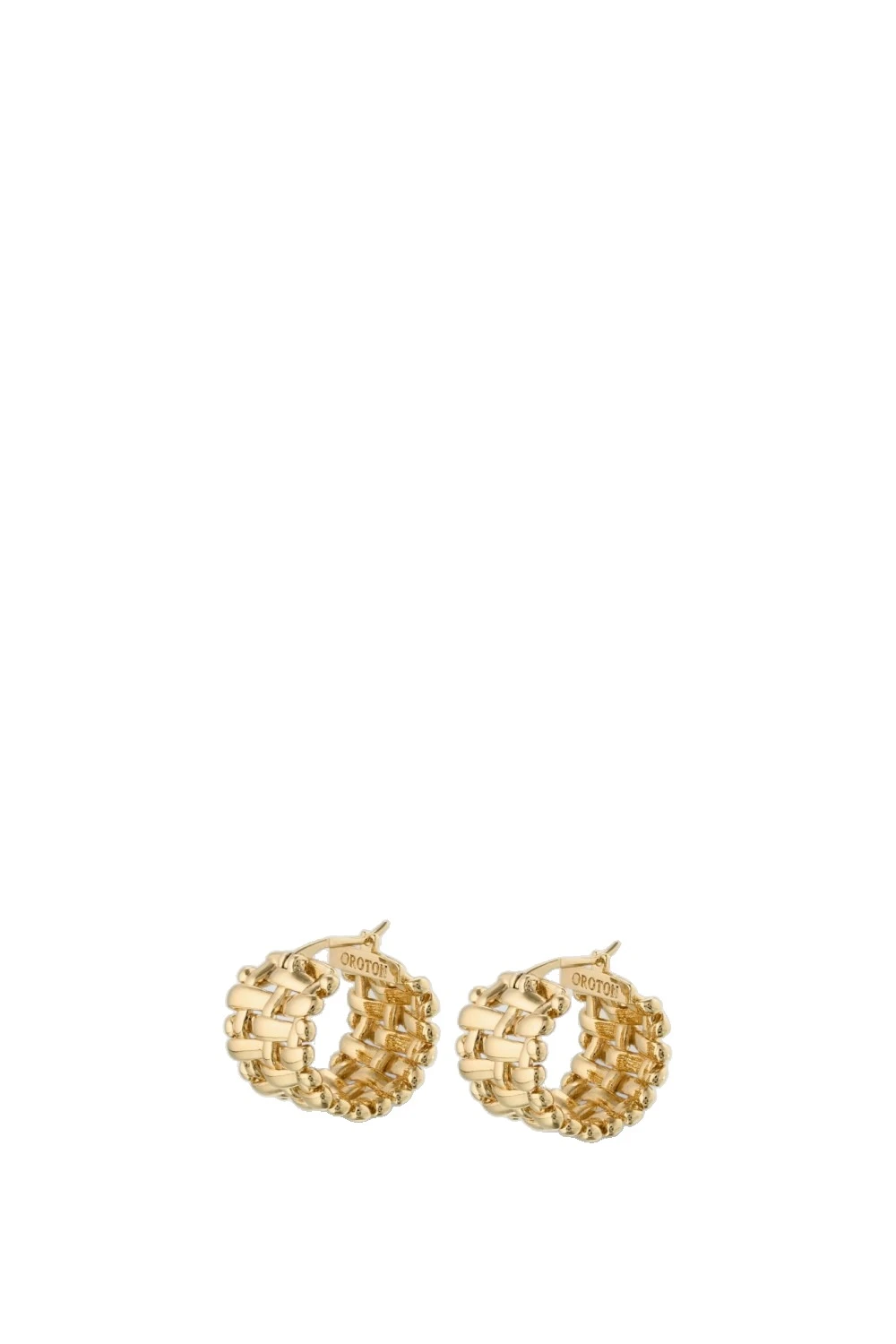 Oroton Wicker Hoops Gold | Earrings | Luxury Shoes Oroton Wicker Hoops Gold