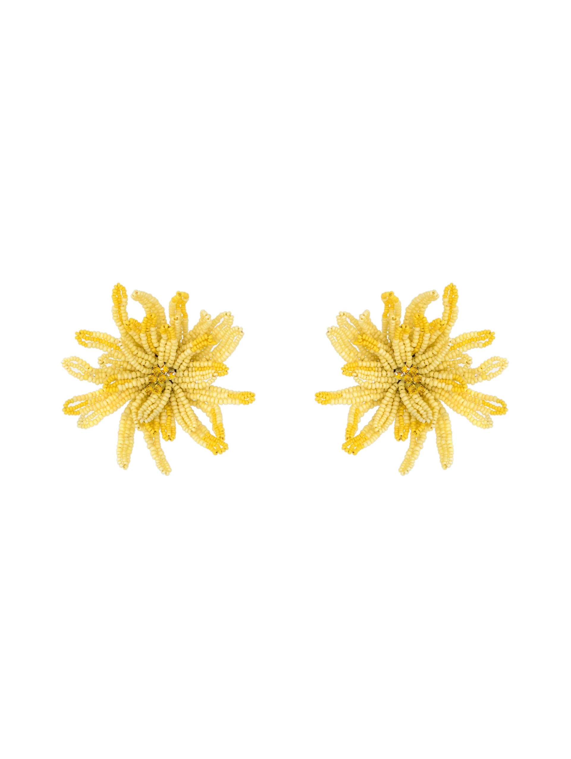 Oscar de la Renta Beaded Chrysanthemum Earrings | Jewelry | Luxury Shoes Oscar de la Renta Beaded Chrysanthemum Earrings