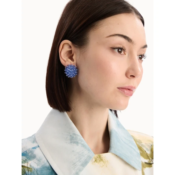 Oscar de la Renta Beaded Cluster Earrings, view 2