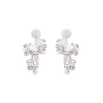 Oscar de la Renta Beaded Floral Bouquet Clip-On Earrings