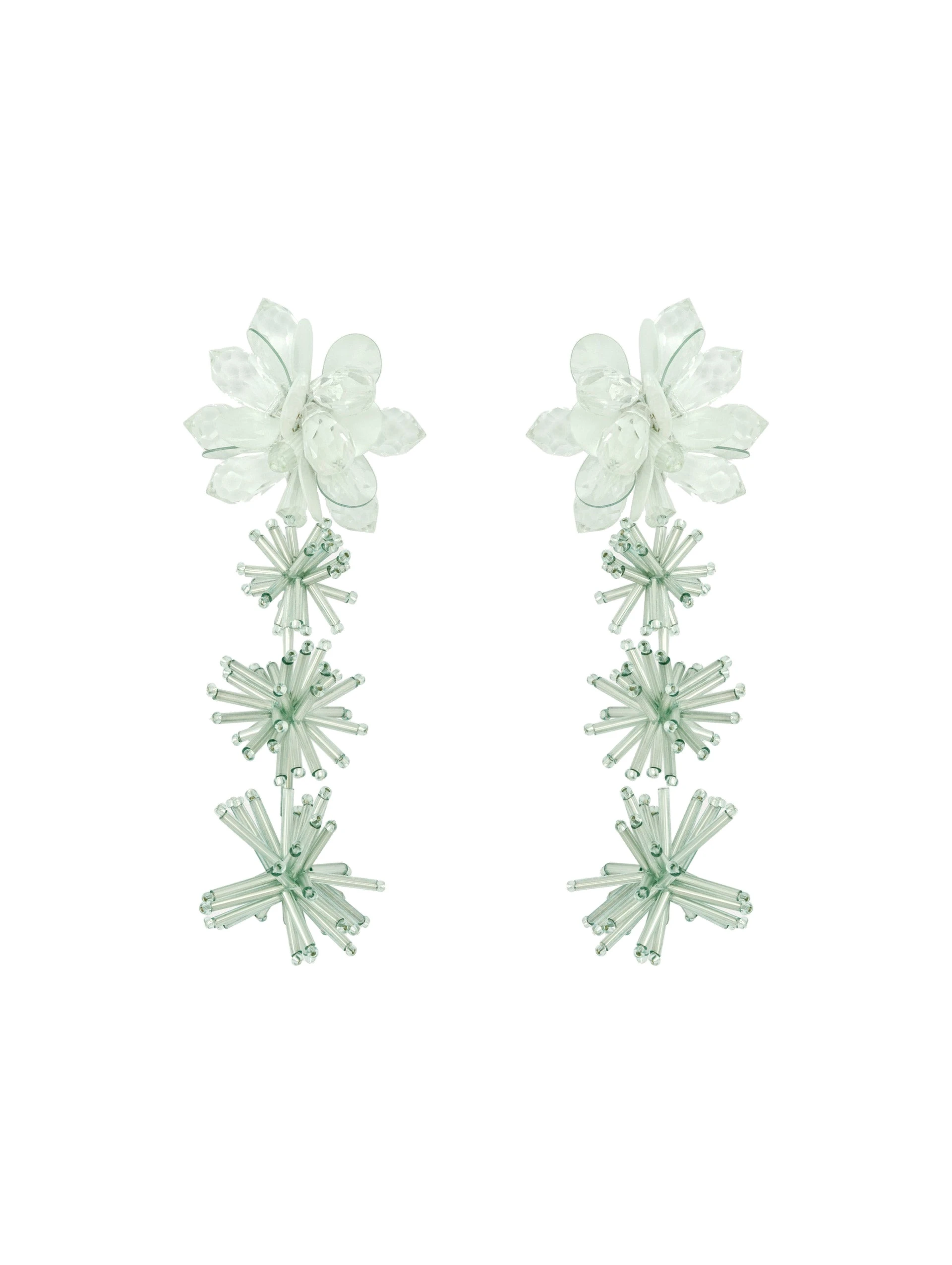 Oscar de la Renta Bugle Bead Firework Drop Earrings | Jewelry | Luxury Shoes Oscar de la Renta Bugle Bead Firework Drop Earrings
