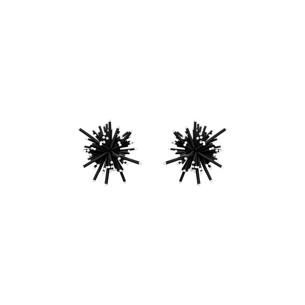 Oscar de la Renta Bugle Bead Firework Stud Earrings