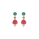 Oscar de la Renta Cabochon Drop Crystal Earrings