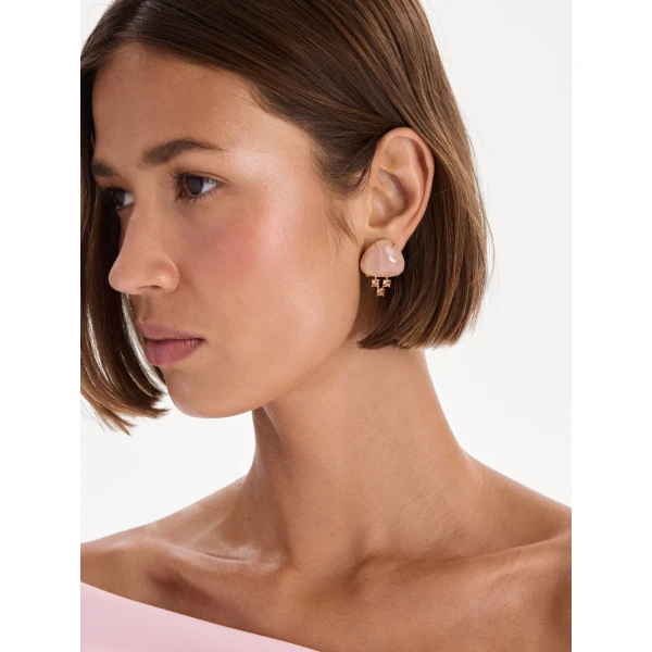 Oscar de la Renta Cabochon Stud Crystal Earrings, view 2