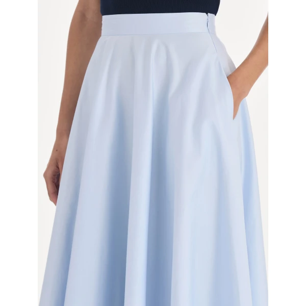 Oscar de la Renta Cotton Poplin Sateen Circle Skirt