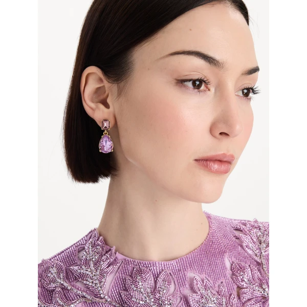 Oscar de la Renta Crystal Drop Earrings, view 2