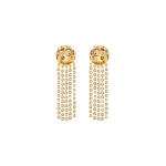Oscar de la Renta Crystal Fringe Chandelier Earrings