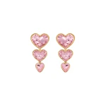 Oscar de la Renta Crystal Heart Drop Clip-On Earrings
