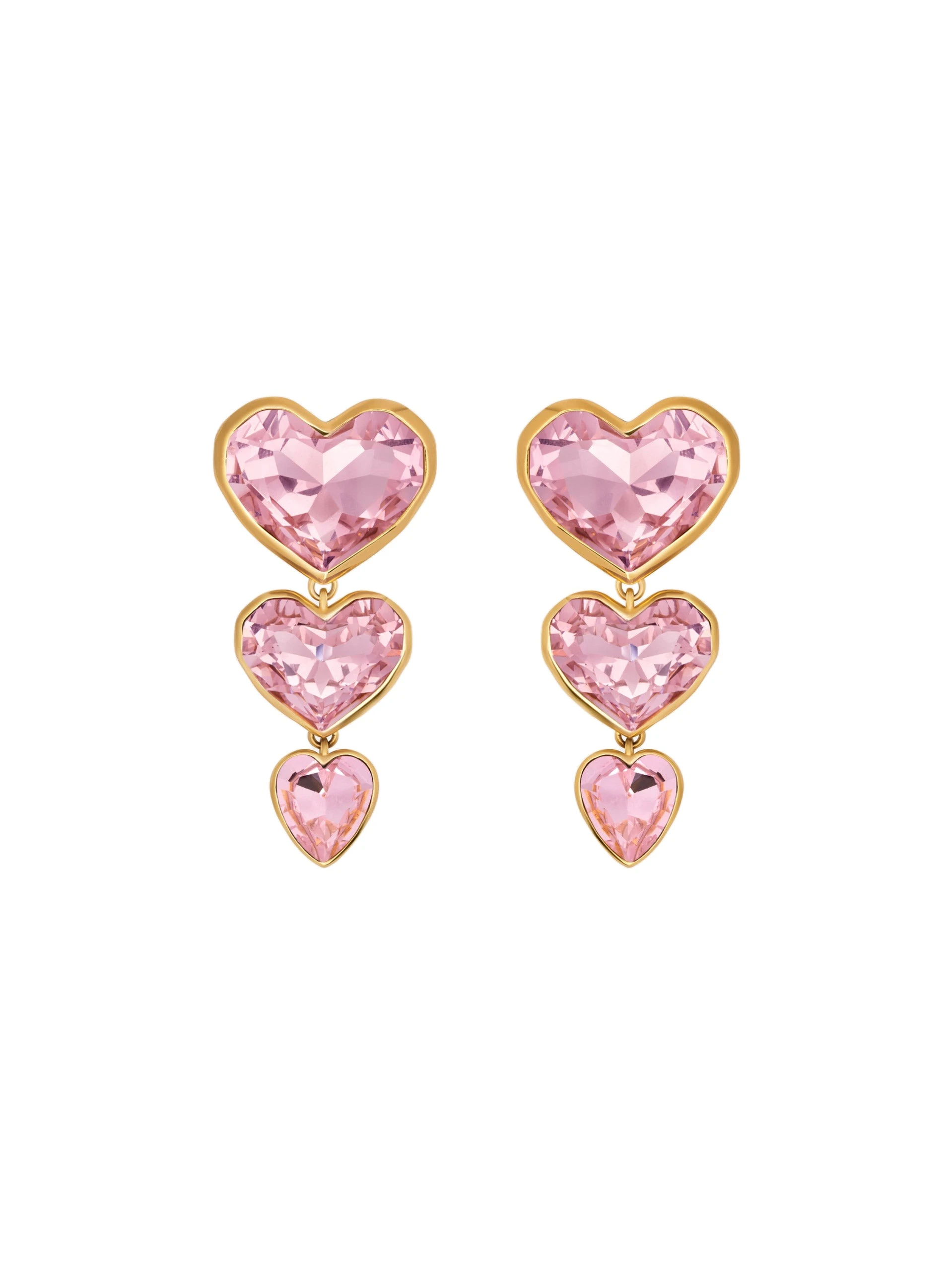 Oscar de la Renta Crystal Heart Drop Clip-On Earrings | Jewelry | Luxury Shoes Oscar de la Renta Crystal Heart Drop Clip-On Earrings