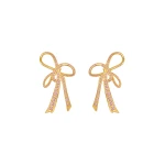 Oscar de la Renta Crystal Pavé Threaded Bow Clip-On Earrings