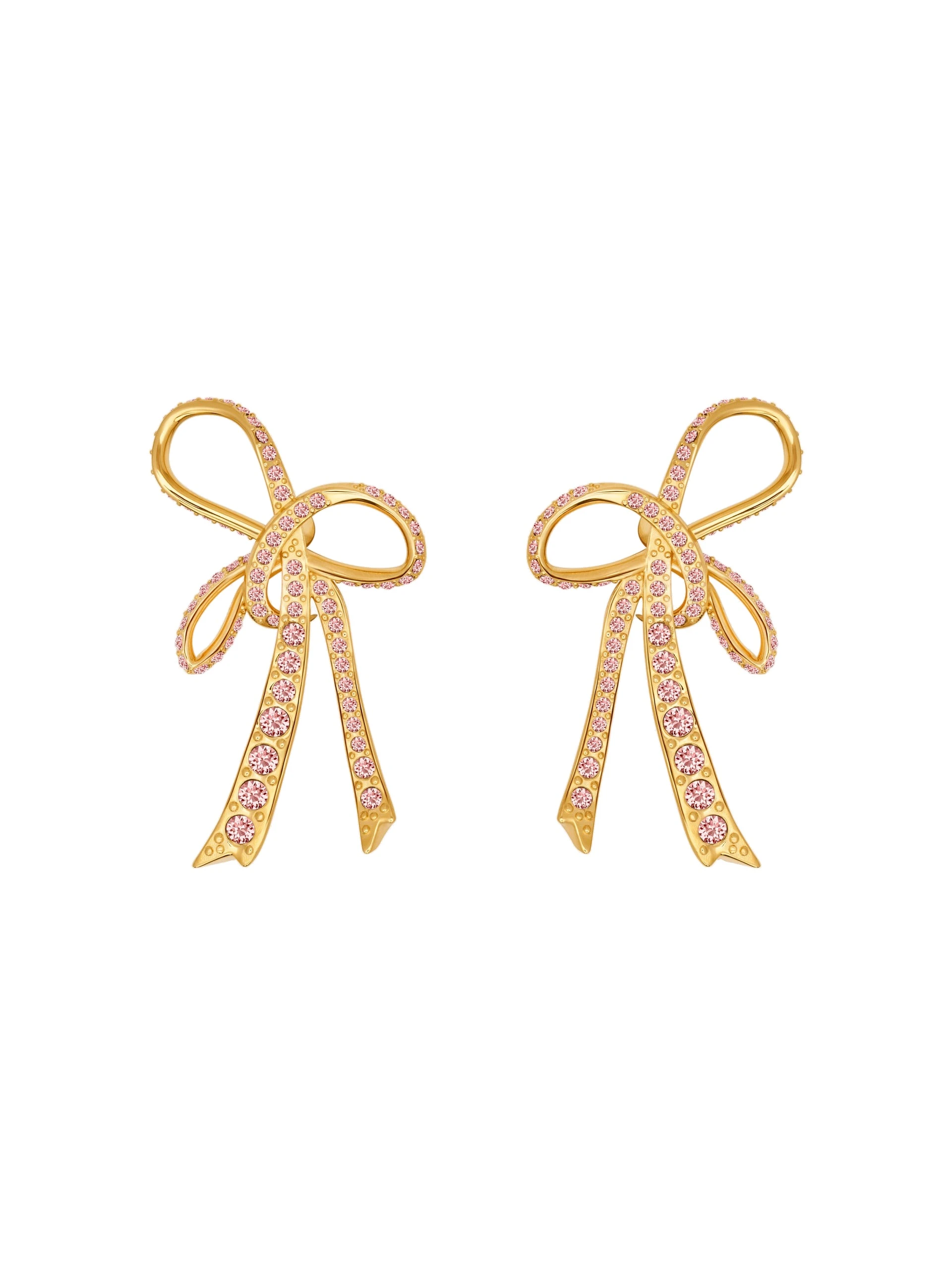 Oscar de la Renta Crystal Pavé Threaded Bow Clip-On Earrings | Jewelry | Luxury Shoes Oscar de la Renta Crystal Pavé Threaded Bow Clip-On Earrings