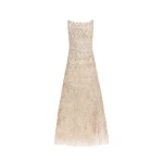 Oscar de la Renta Crystal Wave Embroidered Dress
