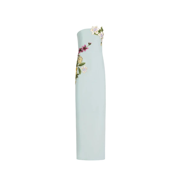 Dominican Mixed-Floral Embroidered Gown