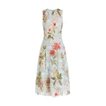 Oscar de la Renta Dominican Mixed-Floral Guipure Dress