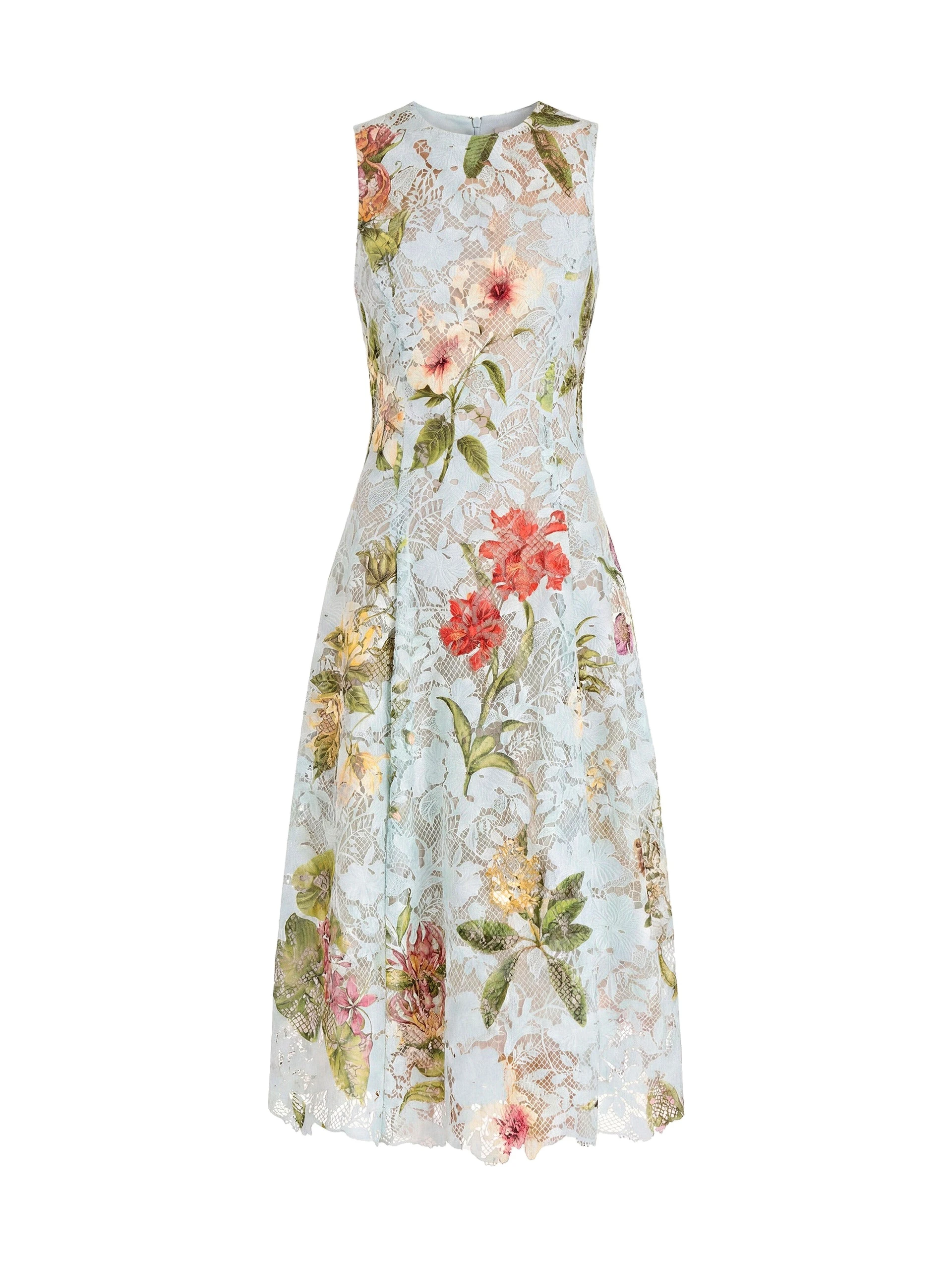 Oscar de la Renta Dominican Mixed-Floral Guipure Dress | Dresses | Luxury Shoes Oscar de la Renta Dominican Mixed-Floral Guipure Dress