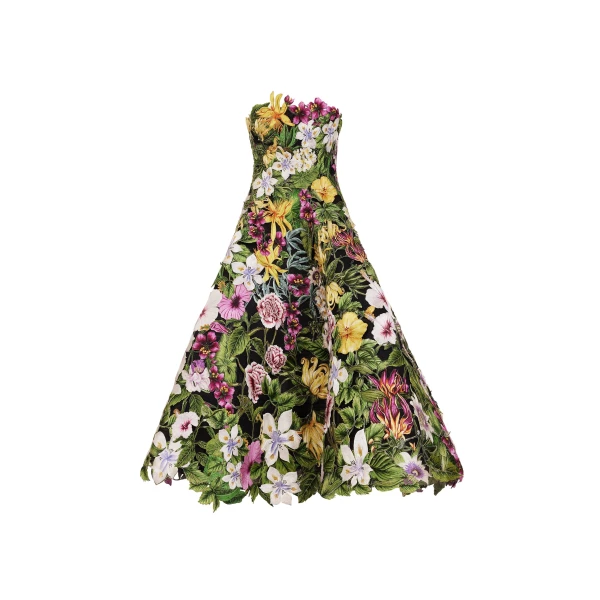 Dominican Mixed-Floral Guipure Gown