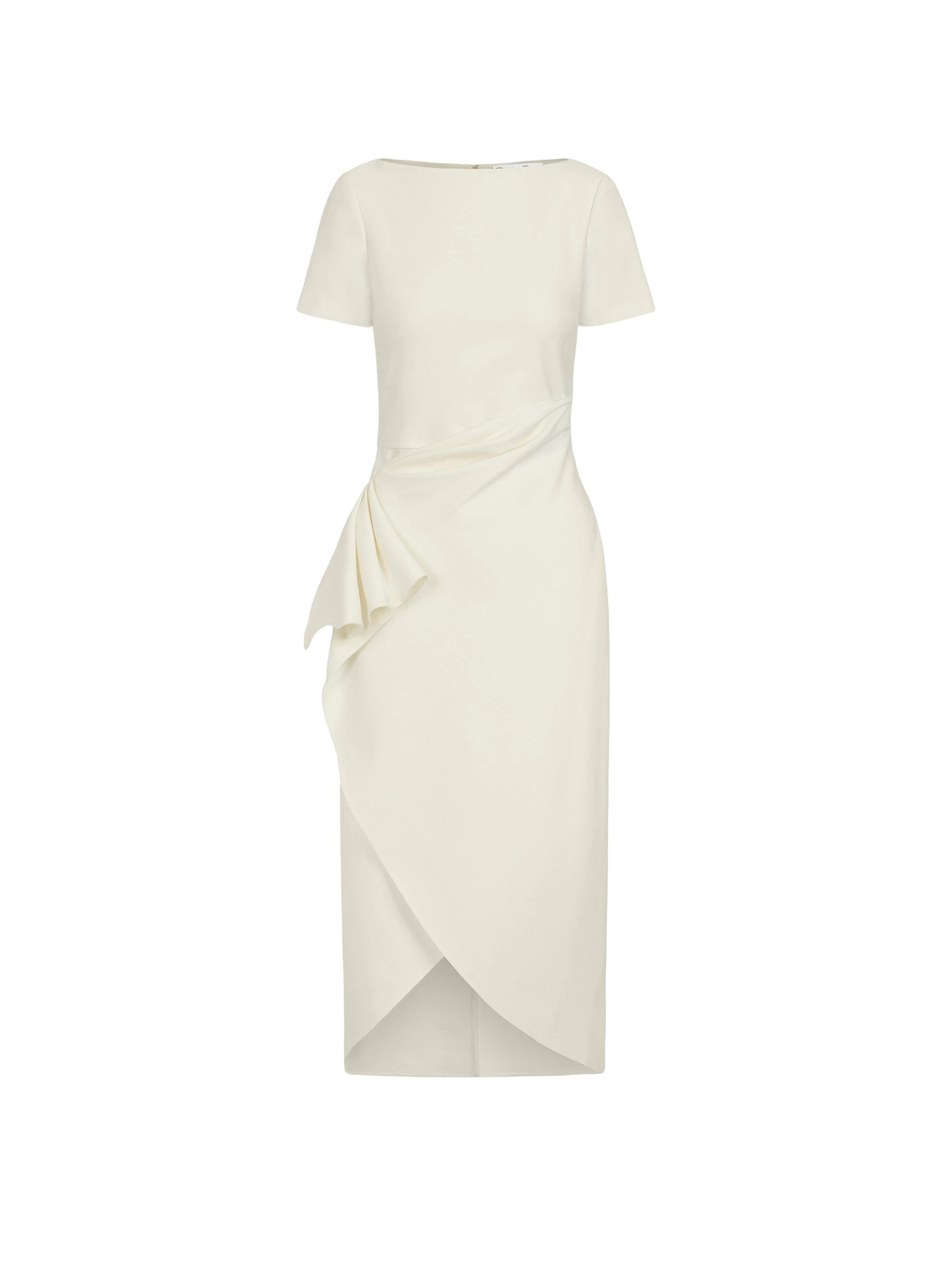 Oscar de la Renta Drape-Detail Wool Dress | Dresses | Luxury Shoes Oscar de la Renta Drape-Detail Wool Dress