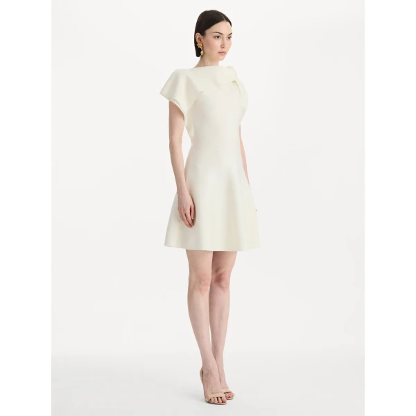 Oscar de la Renta Drape-Detailed Knit Dress, view 4