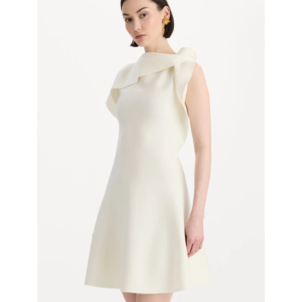 Oscar de la Renta Drape-Detailed Knit Dress, view 5