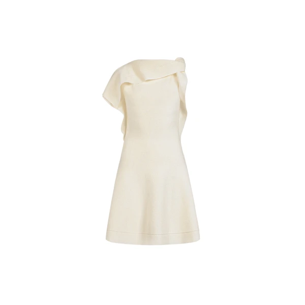 Oscar de la Renta Drape-Detailed Knit Dress