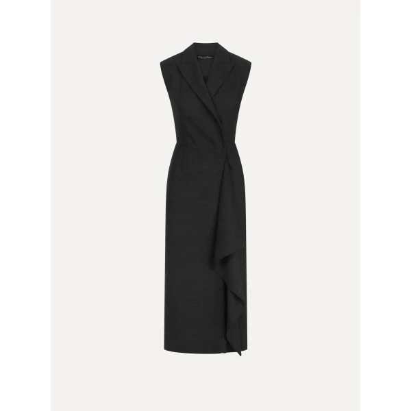 Oscar de la Renta Draped-Detailed Wrap Dress, view 2