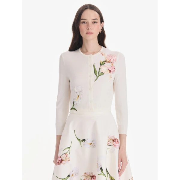 Oscar de la Renta Embroidered Cardigan