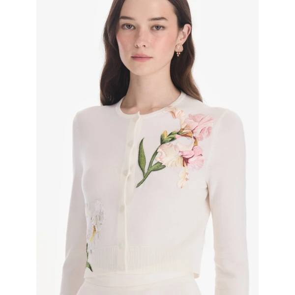 Oscar de la Renta Embroidered Cardigan