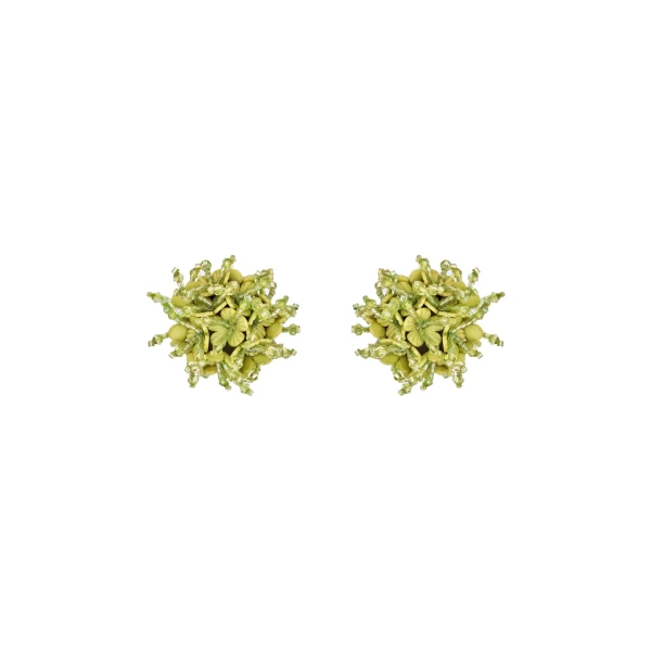 Oscar de la Renta Firework Clip-On Earrings in Green