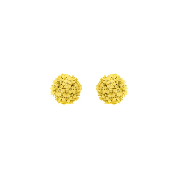 Oscar de la Renta Flower Pompom Small Earrings