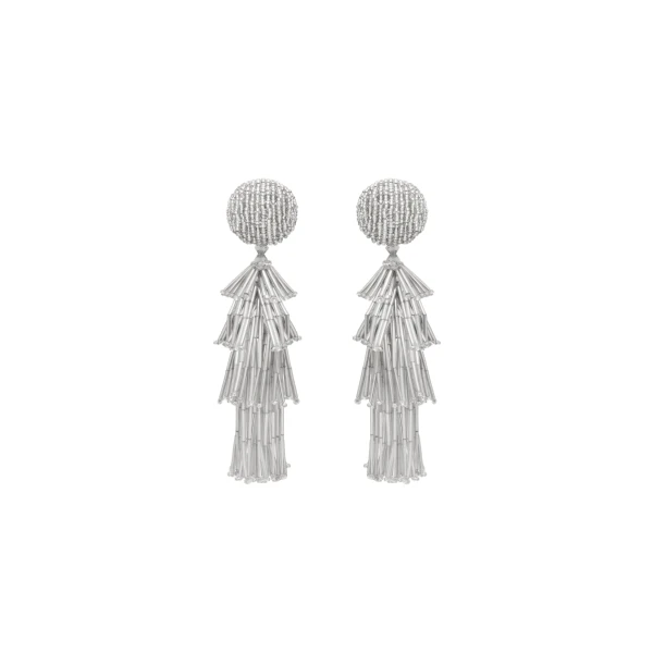 Fringe Tassel Earrings in Silver