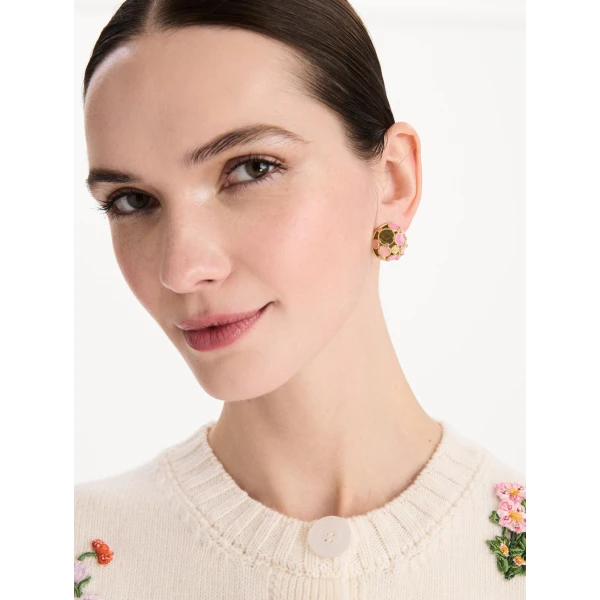 Oscar de la Renta Geometric Sphere Earrings, view 2