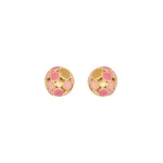 Oscar de la Renta Geometric Sphere Earrings