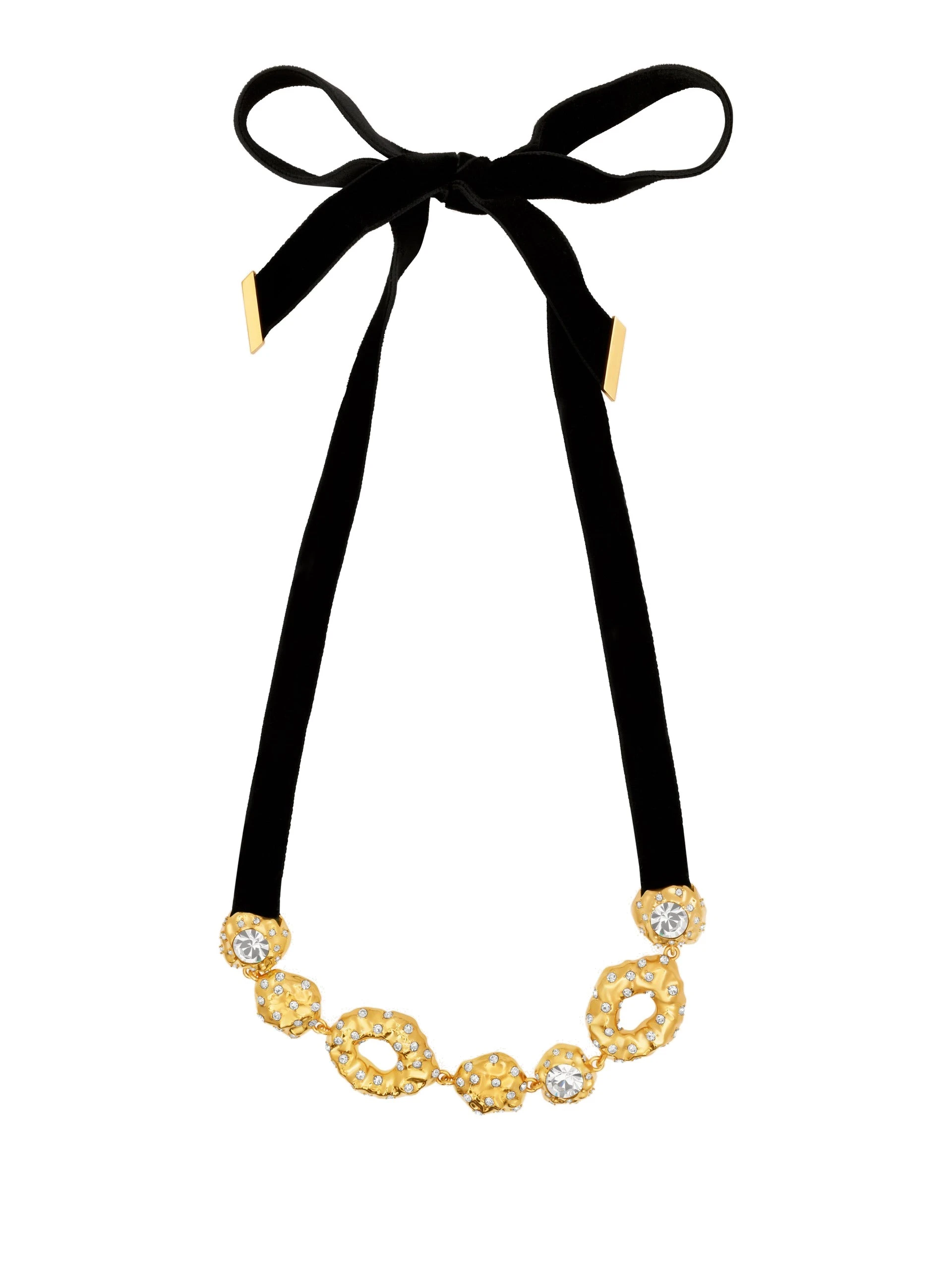 Oscar de la Renta Hammered Stone Velvet Necklace | Jewelry | Luxury Shoes Oscar de la Renta Hammered Stone Velvet Necklace