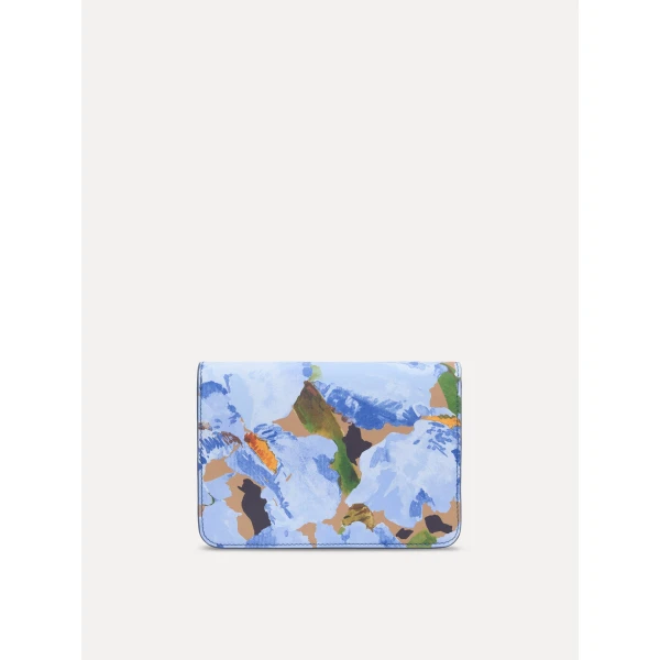 Oscar de la Renta Iris Printed Saffiano O Pochette in Blue