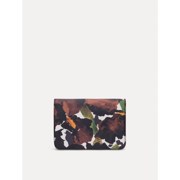 Oscar de la Renta Iris Printed Saffiano O Pochette in Brown