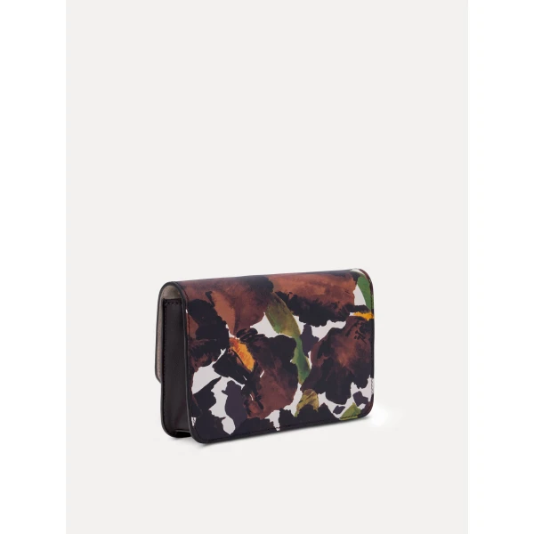 Oscar de la Renta Iris Printed Saffiano O Pochette in Brown