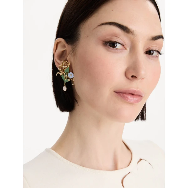 Oscar de la Renta Lily of the Valley Clip-On Earrings, view 2