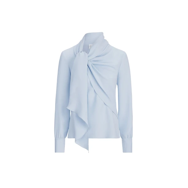 Long Sleeve Neck Tie Detail Georgette Blouse